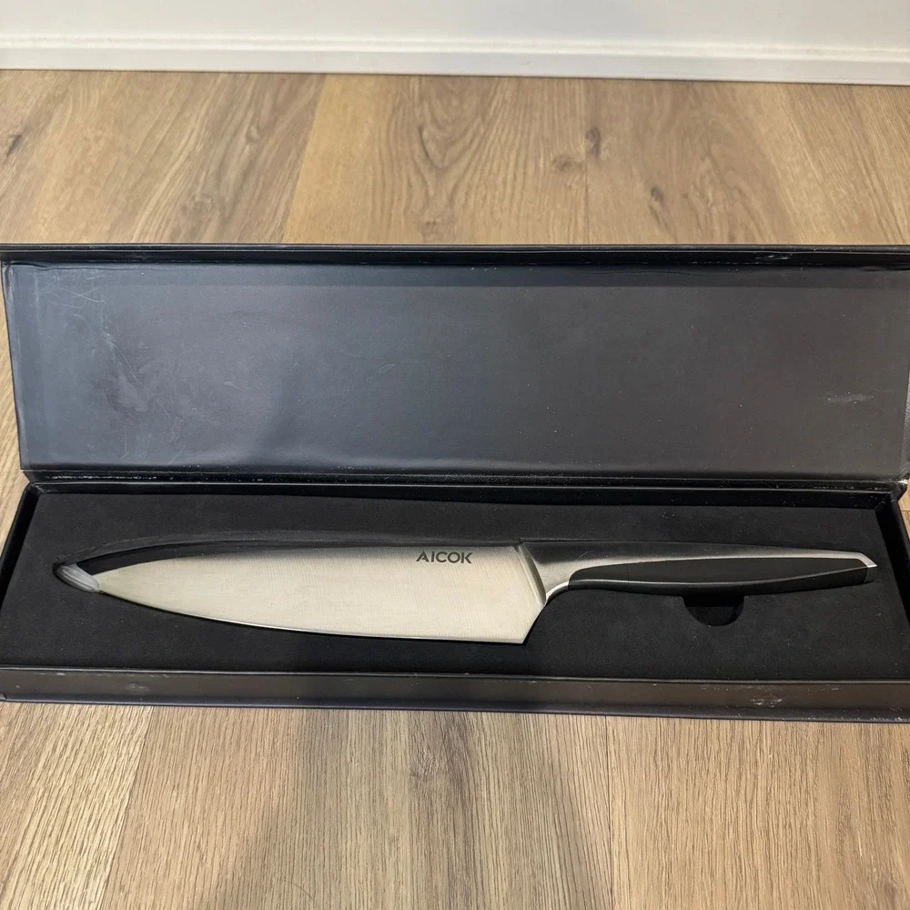 Aicok 8 Inch Chef Knife KF-F8002 Super Steel Professional Kitchen Knife Black